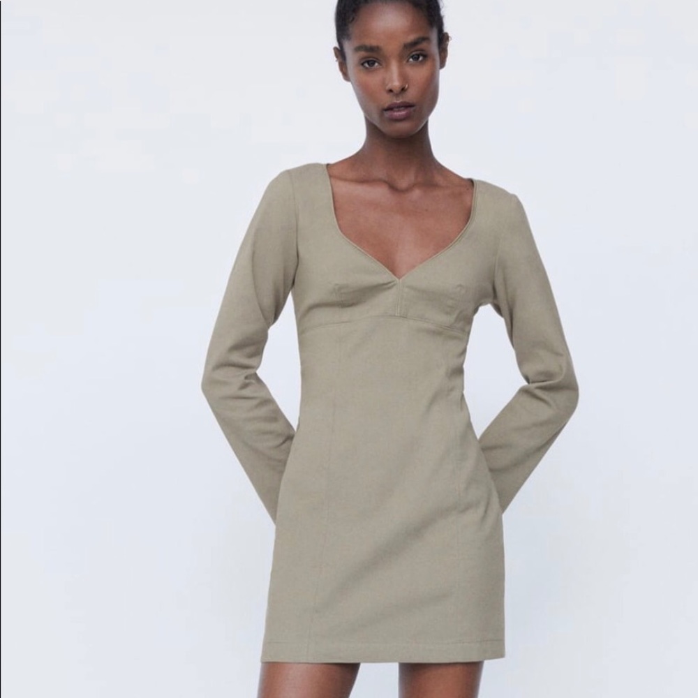 NWT Zara Sweetheart Neckline Dress Size L
